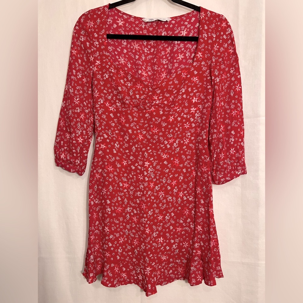 Zara Red Floral Dress
